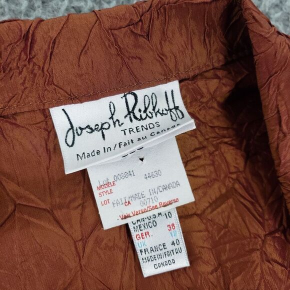 VINTAGE Joseph Ribkoff Jacket Womens 10 Orange Solid Casual Dress Suit‎ Coat New - Picture 2 of 11